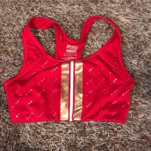 Pink Victoria’s Secret sports bra